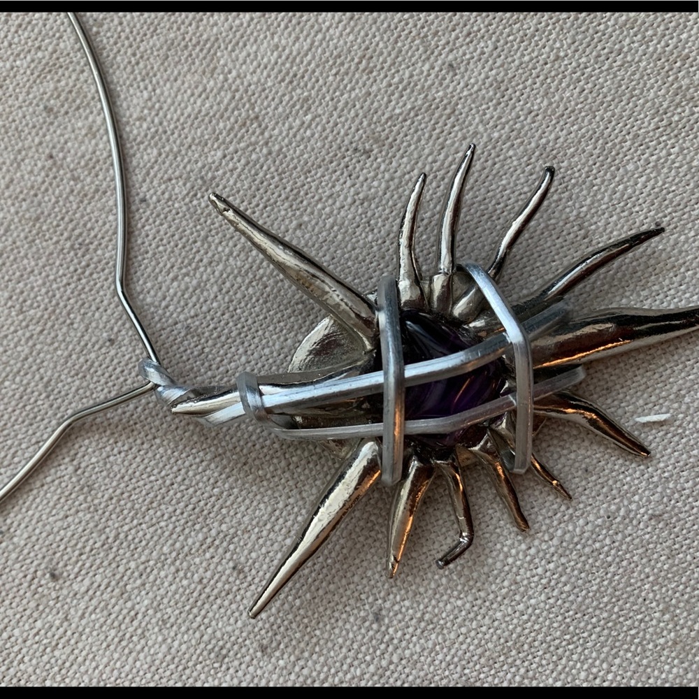 Artisan Made Choker Necklace with Amethyst